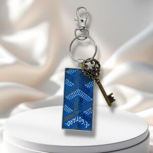 Goyard upcycled Silver  Rectangular Pendant clip reworked luxury purse fob